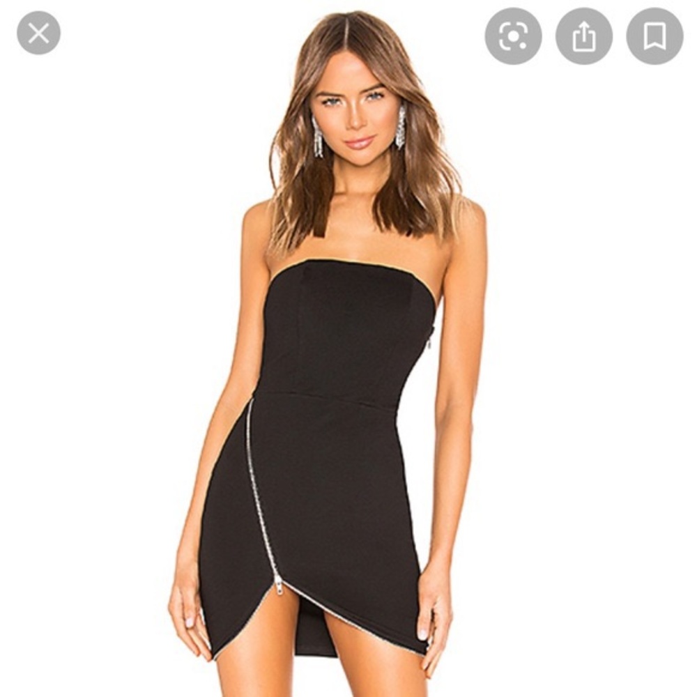 By the way black zipper mini dress